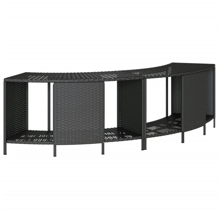 spakant polyrattan og massivt akacietræ sort