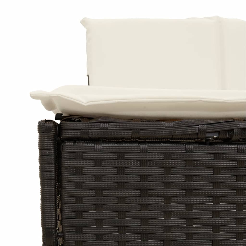 spakant polyrattan og massivt akacietræ sort