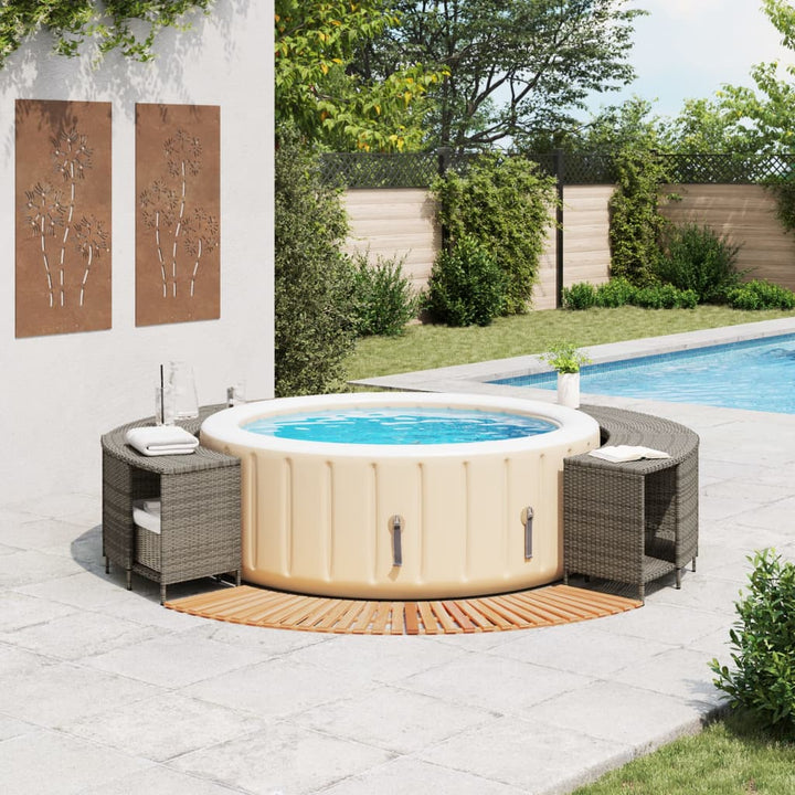 spakant polyrattan og massivt akacietræ grå