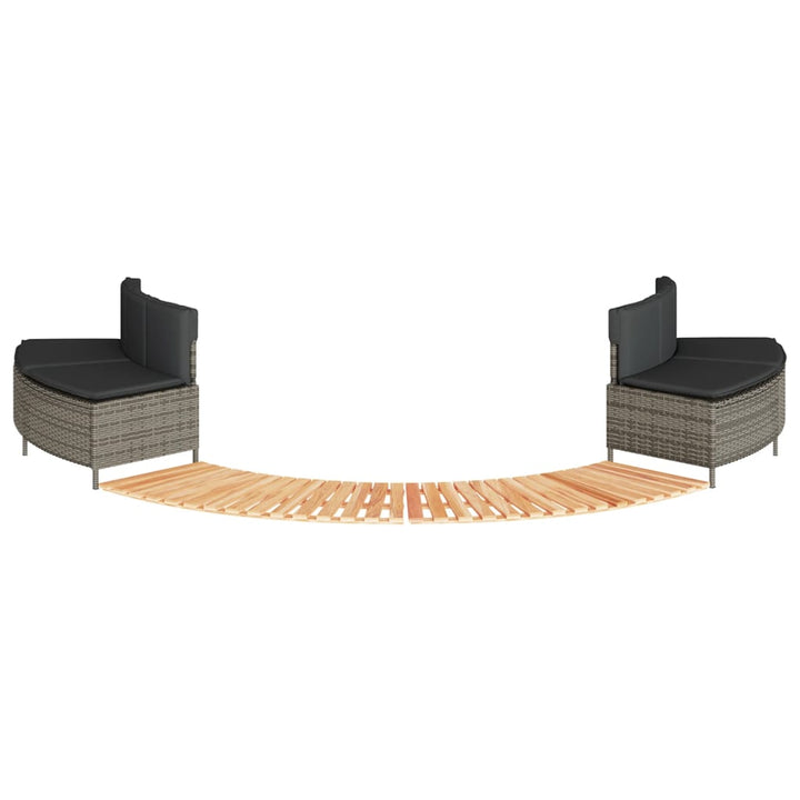 spakant polyrattan og massivt akacietræ grå