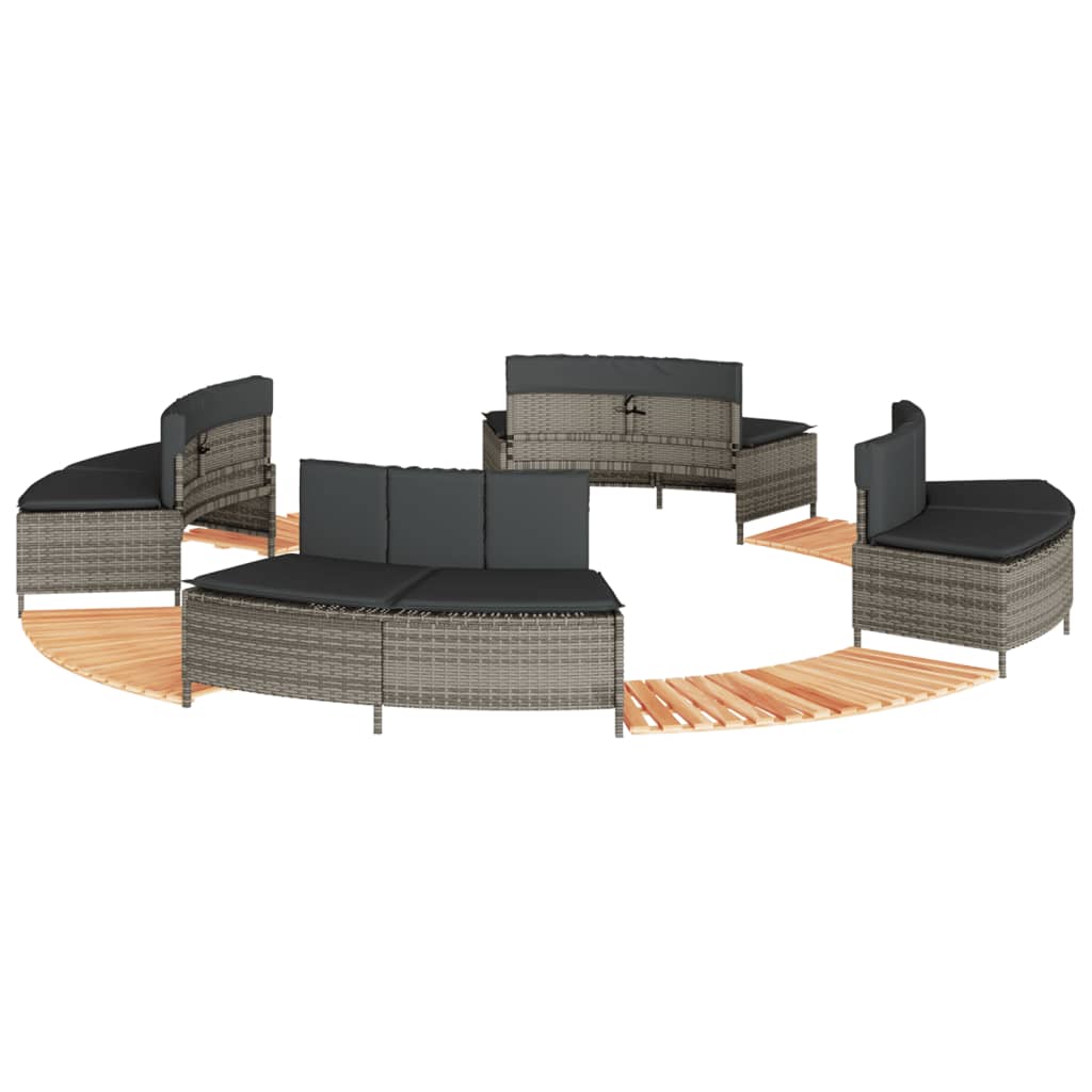 spakant polyrattan og massivt akacietræ grå