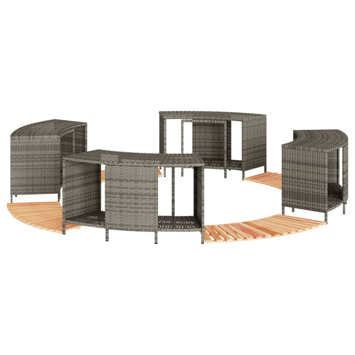 spakant polyrattan og massivt akacietræ grå