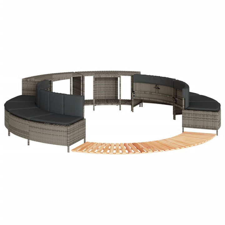 spakant polyrattan og massivt akacietræ grå