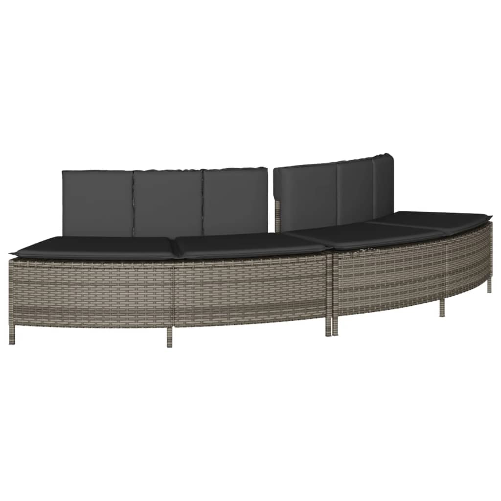 spakant polyrattan og massivt akacietræ grå
