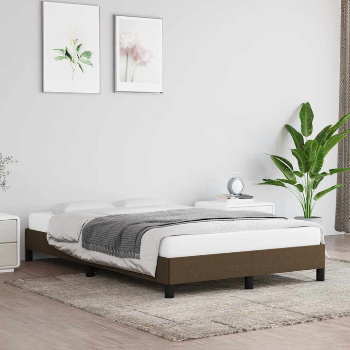 sengeramme uden madras 120x190 cm stof mørkebrun