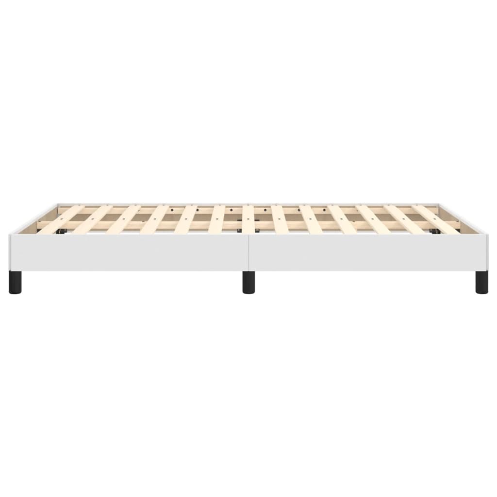 sengeramme uden madras 120x190 cm kunstlæder enkeltseng hvid