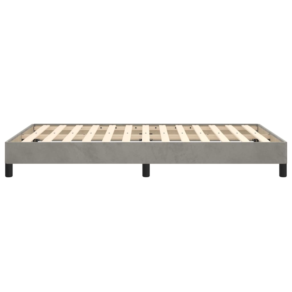 sengeramme uden madras 120x190 cm fløjl enkeltseng lysegrå
