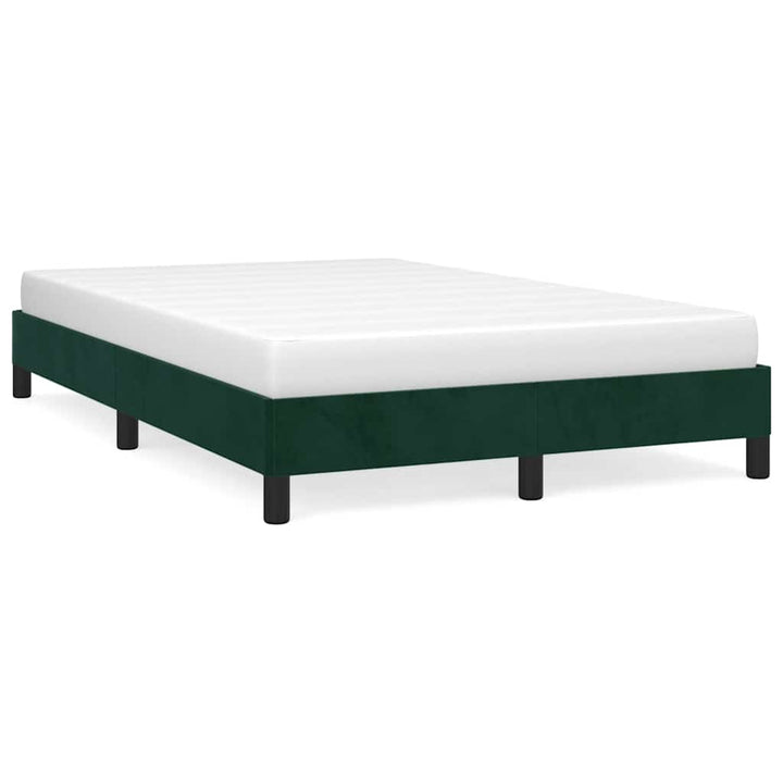 sengeramme uden madras 120x190 cm fløjl mørkegrøn