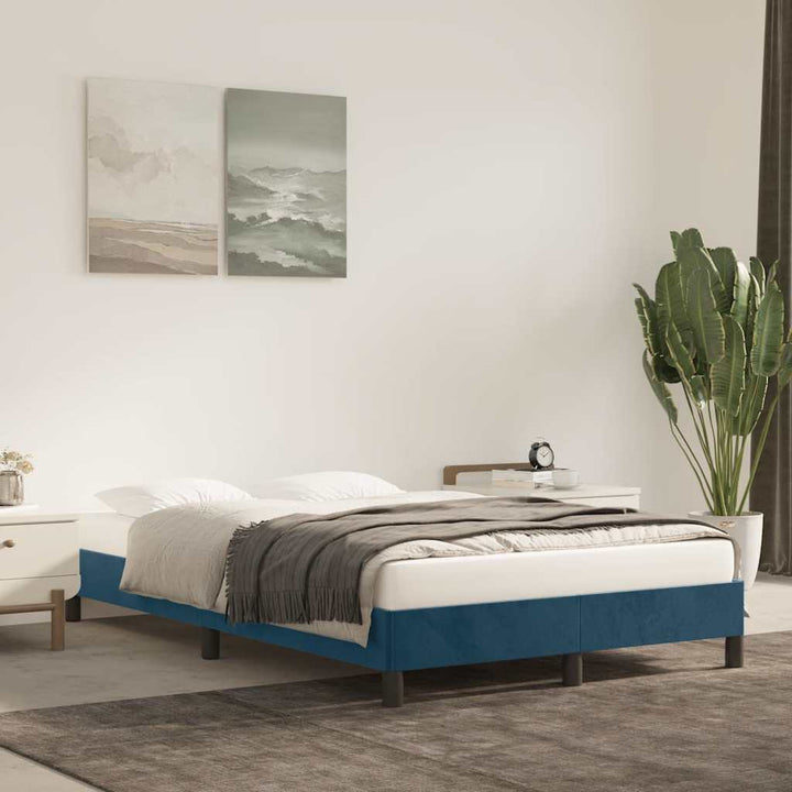 sengeramme uden madras 120x190 cm fløjl mørkeblå