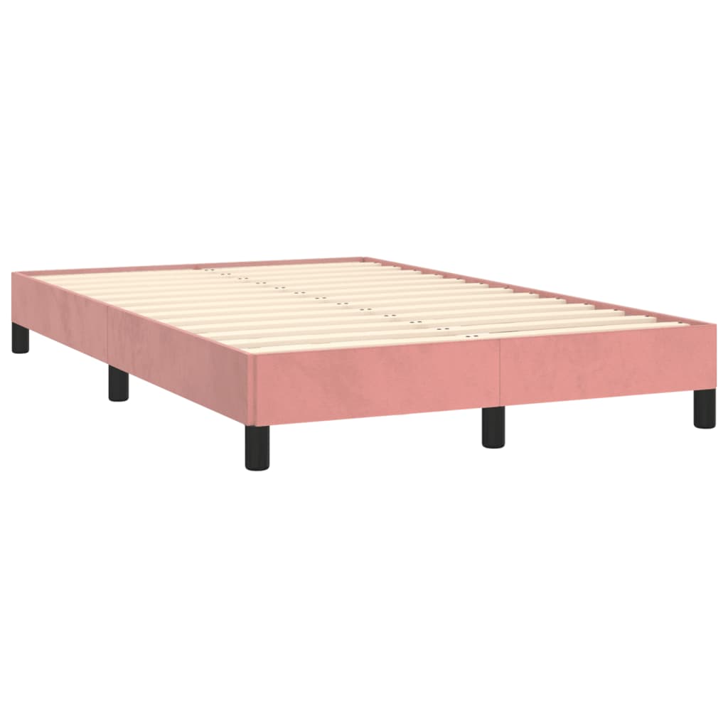 sengeramme uden madras 120x190 cm fløjl lyserød