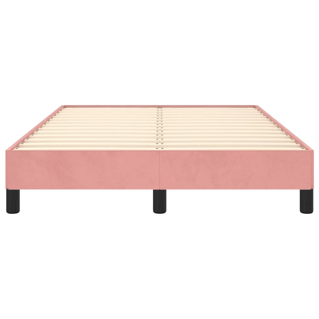 sengeramme uden madras 120x190 cm fløjl lyserød