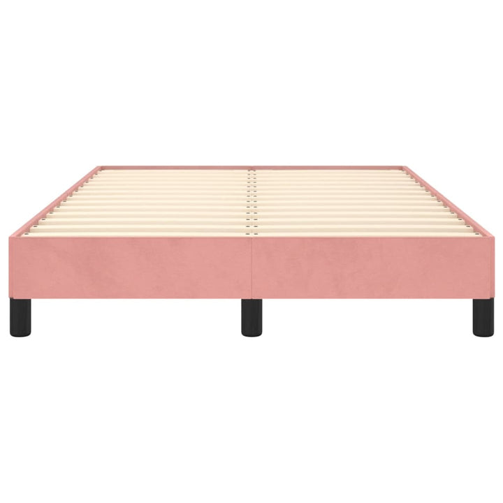 sengeramme uden madras 120x190 cm fløjl lyserød