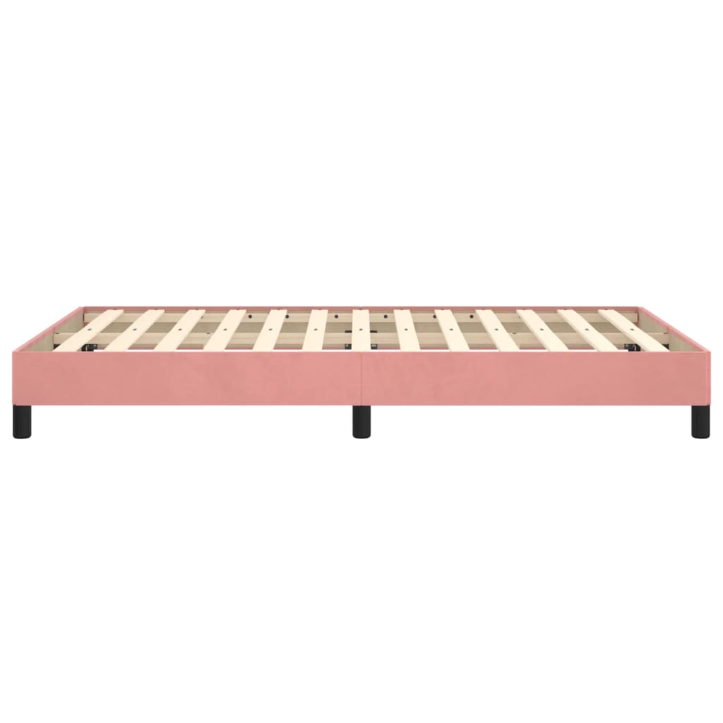 sengeramme uden madras 120x190 cm fløjl lyserød