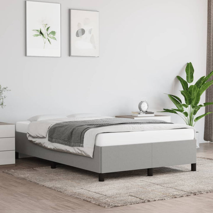sengeramme uden madras 120x190 cm stof enkeltseng lysegrå