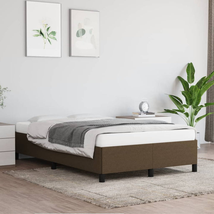 sengeramme uden madras 120x190 cm stof mørkebrun