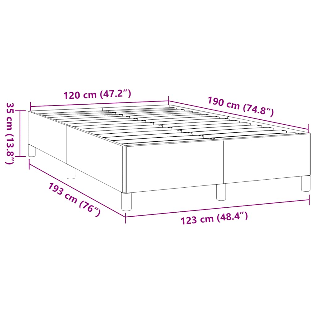 sengeramme uden madras 120x190 cm stof cremefarvet