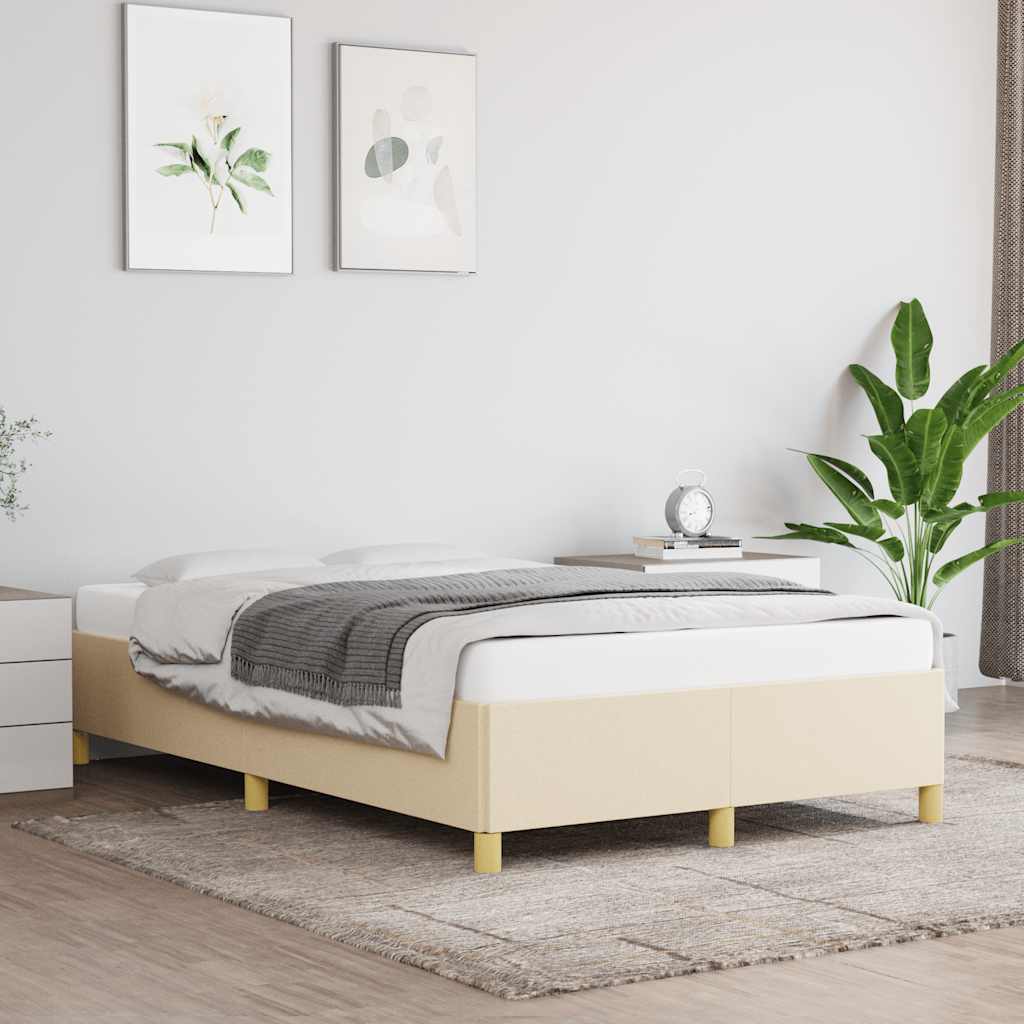 sengeramme uden madras 120x190 cm stof cremefarvet