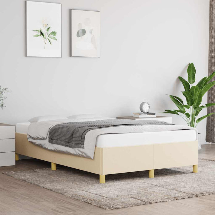 sengeramme uden madras 120x190 cm stof cremefarvet