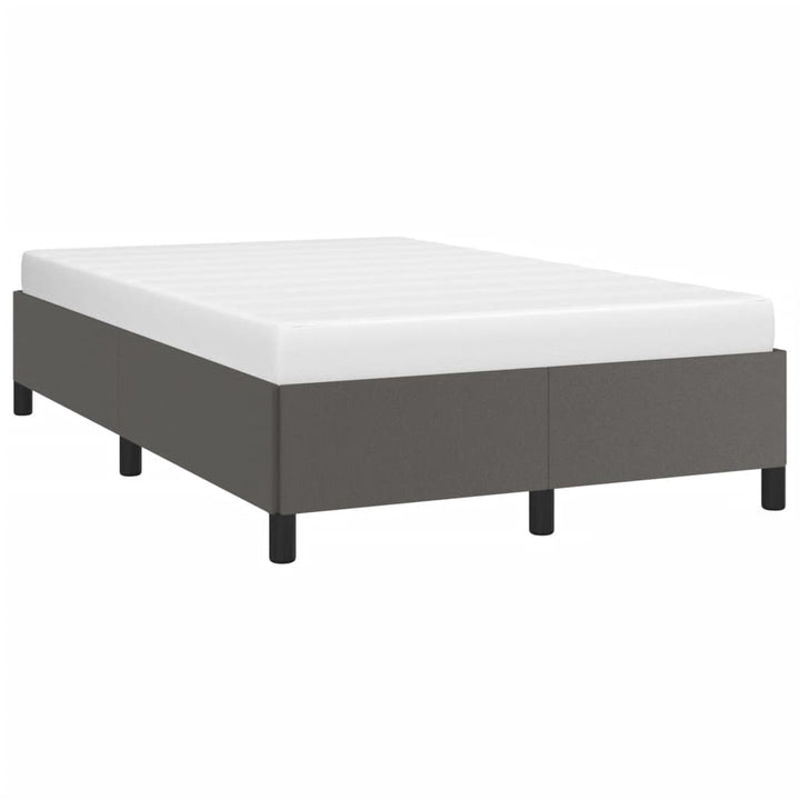 sengeramme uden madras 120x190 cm kunstlæder enkeltseng grå