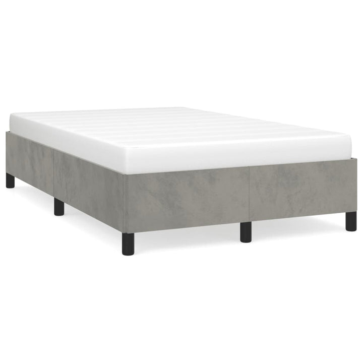 sengeramme uden madras 120x190 cm fløjl enkeltseng lysegrå