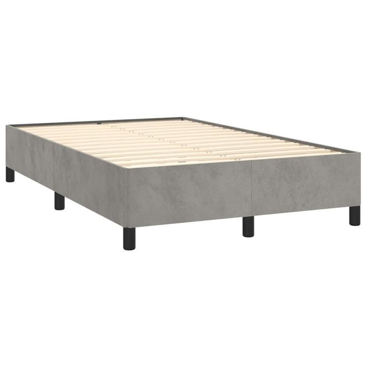 sengeramme uden madras 120x190 cm fløjl enkeltseng lysegrå