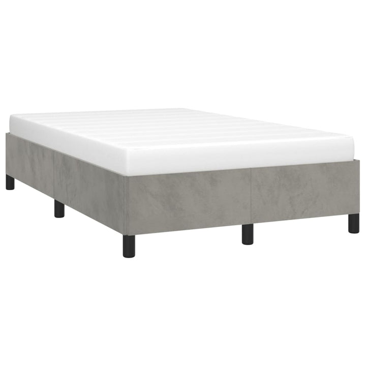 sengeramme uden madras 120x190 cm fløjl enkeltseng lysegrå