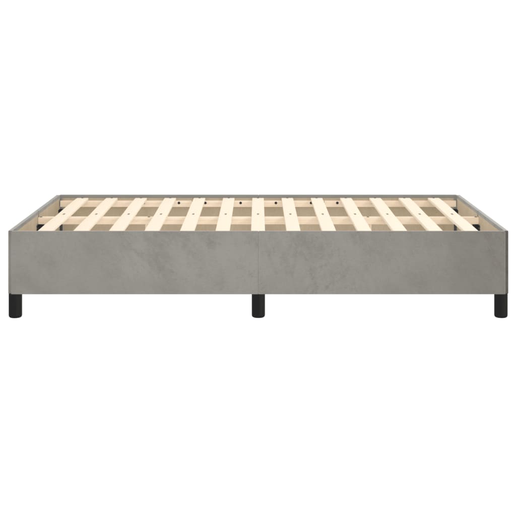 sengeramme uden madras 120x190 cm fløjl enkeltseng lysegrå