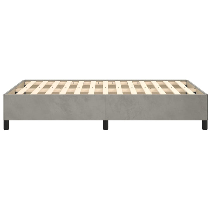 sengeramme uden madras 120x190 cm fløjl enkeltseng lysegrå