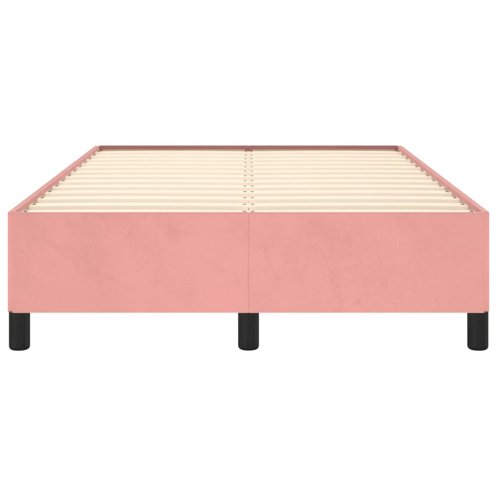 sengeramme uden madras 120x190 cm fløjl lyserød