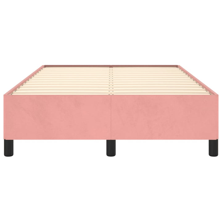 sengeramme uden madras 120x190 cm fløjl lyserød
