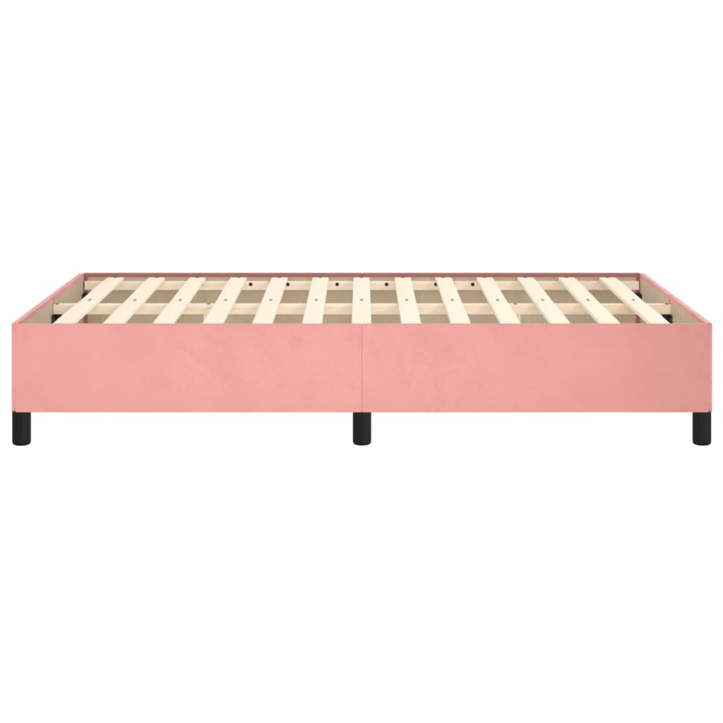sengeramme uden madras 120x190 cm fløjl lyserød