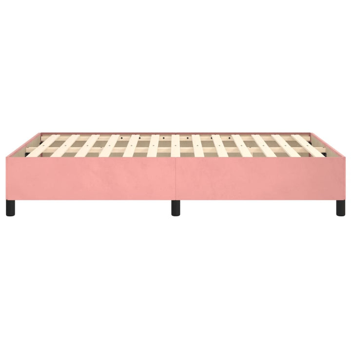 sengeramme uden madras 120x190 cm fløjl lyserød