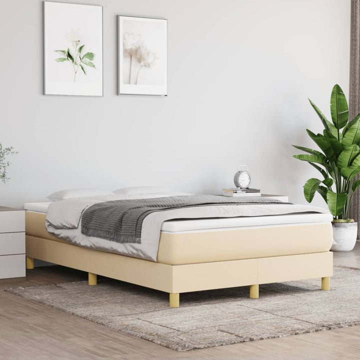 kontinentalseng med madras 120x190 cm stof cremefarvet
