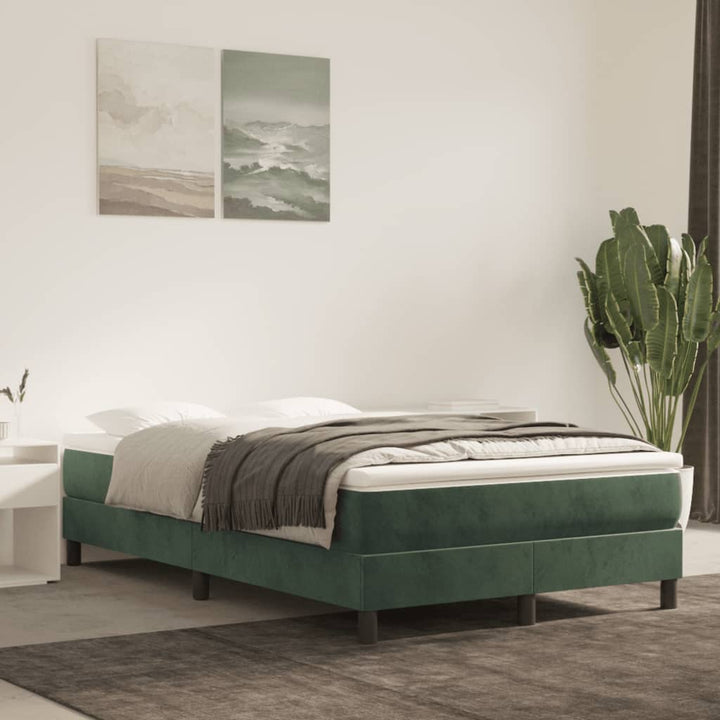 kontinentalseng med madras 120x190 cm velour mørkegrøn