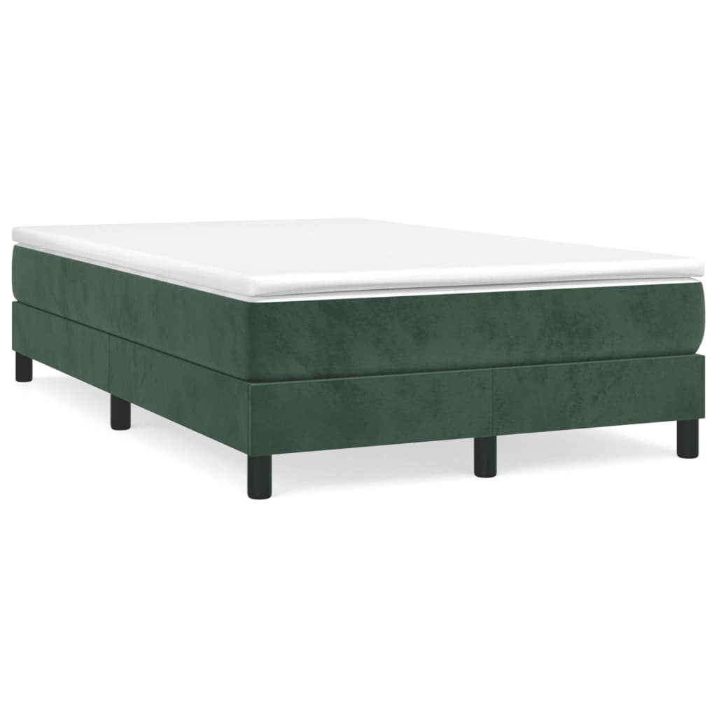 kontinentalseng med madras 120x190 cm velour mørkegrøn