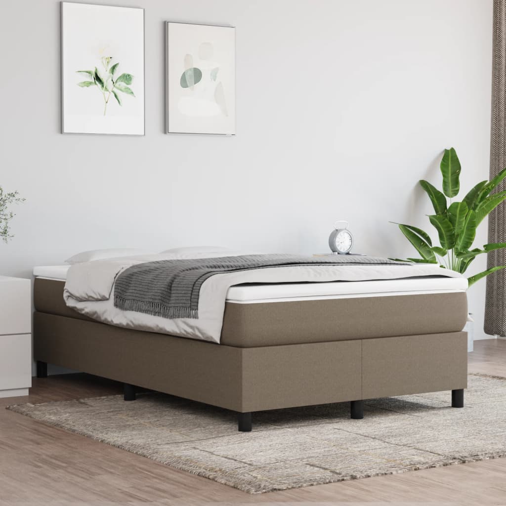 kontinentalseng med madras 120x190 cm stof gråbrun