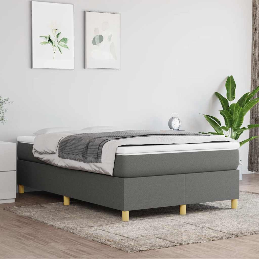 kontinentalseng med madras 120x190 cm stof mørkegrå