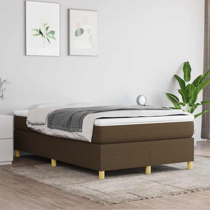 kontinentalseng med madras 120x190 cm stof mørkebrun