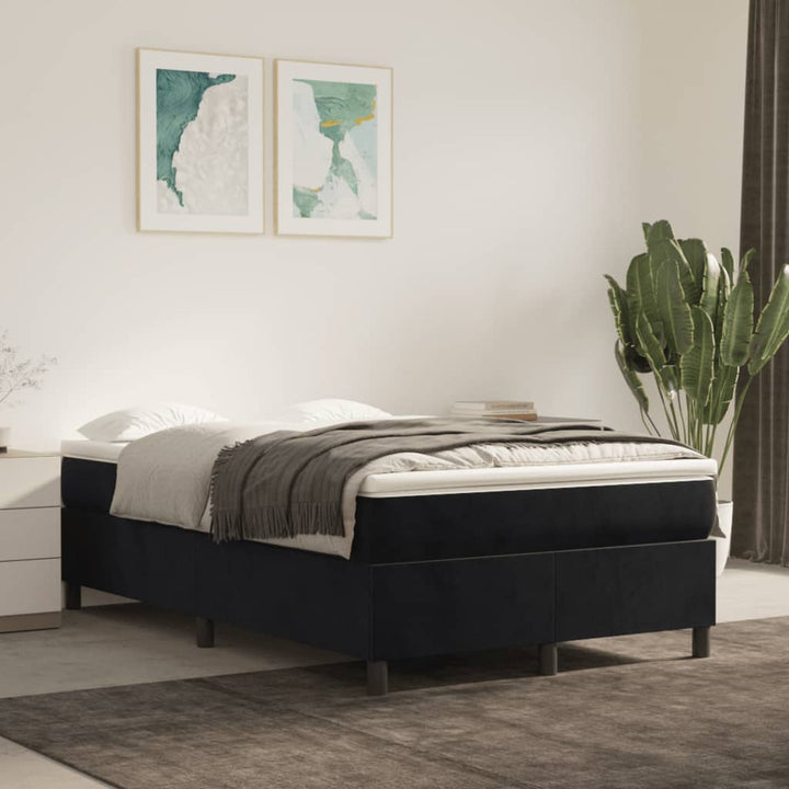 kontinentalseng med madras 120x190 cm velour sort