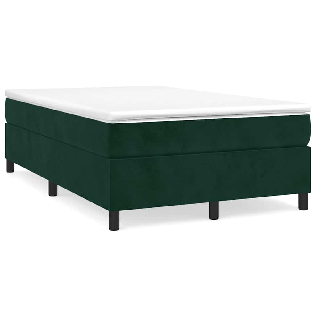 kontinentalseng med madras 120x190 cm velour mørkegrøn