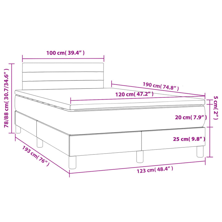 kontinentalseng med madras 120x190 cm stof sort