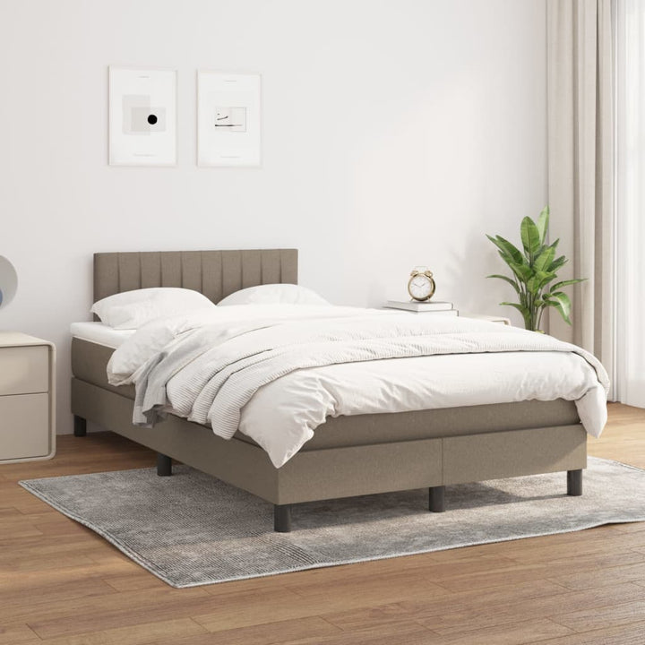 kontinentalseng med madras 120x190 cm stof gråbrun
