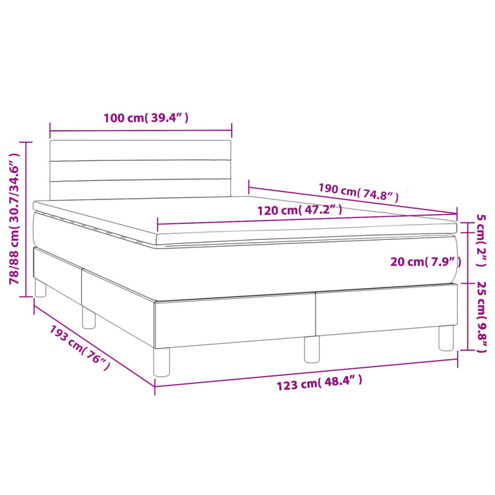 kontinentalseng med madras 120x190 cm stof sort
