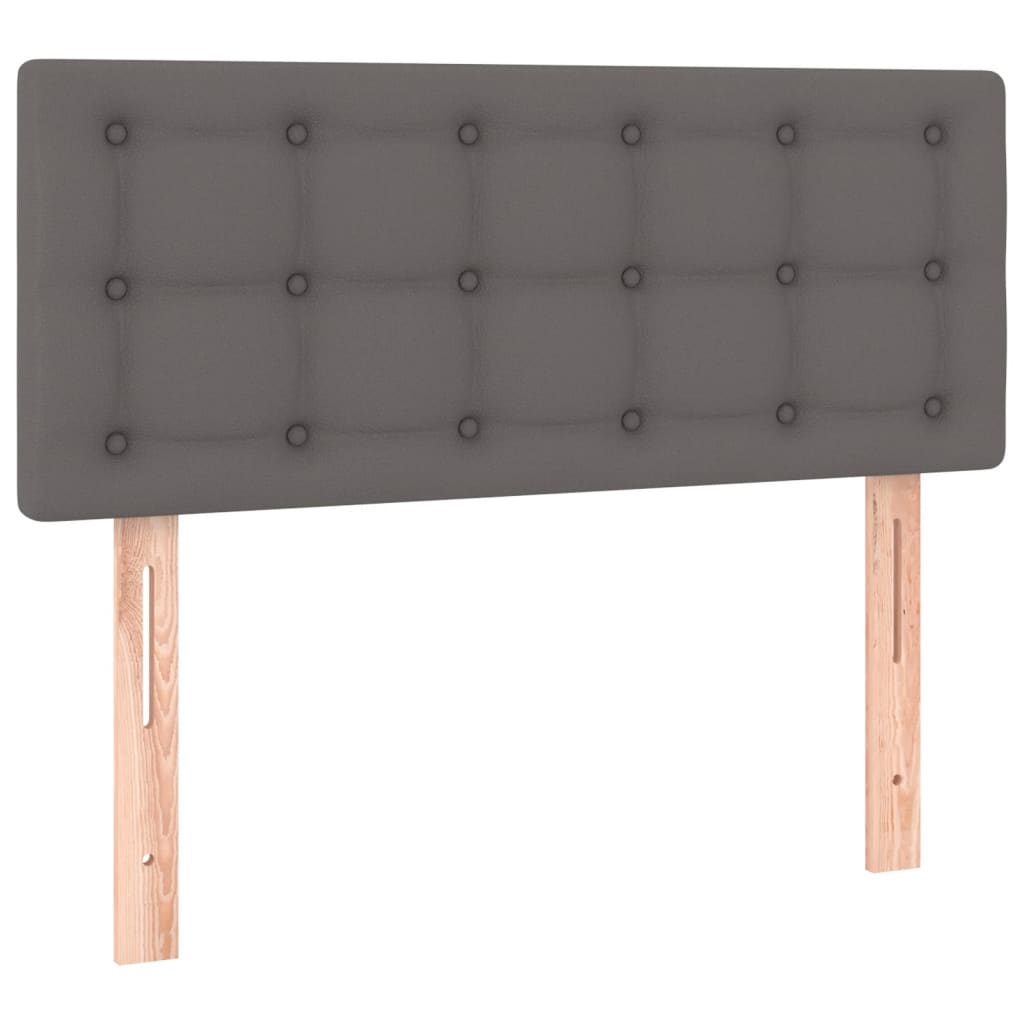 kontinentalseng med madras 120x190 cm kunstlæder grå