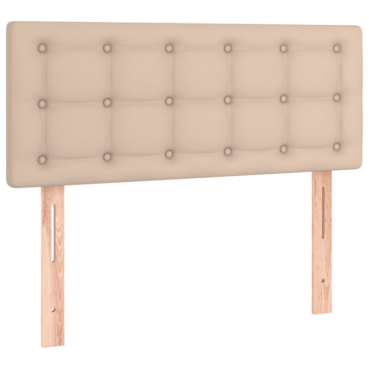kontinentalseng 120x190 cm kunstlæder cappuccinofarvet