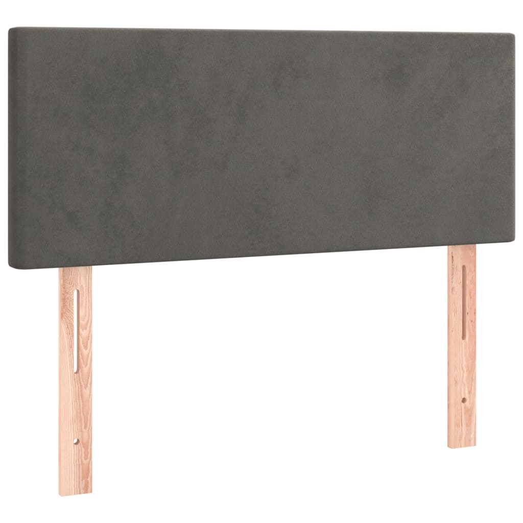 kontinentalseng med madras 120x190 cm fløjl mørkegrå