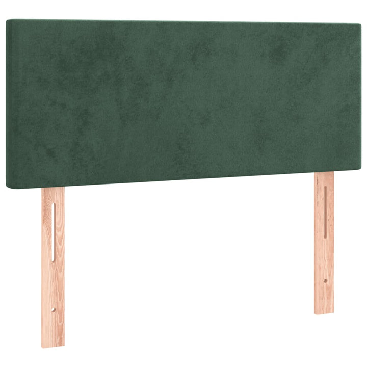 kontinentalseng med madras 120x190 cm velour mørkegrøn