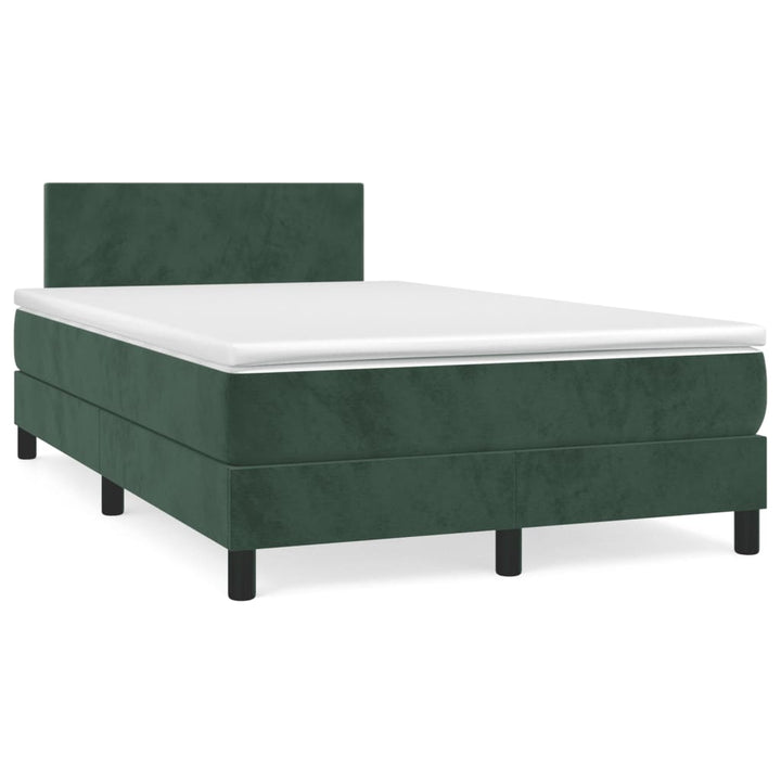 kontinentalseng med madras 120x190 cm velour mørkegrøn