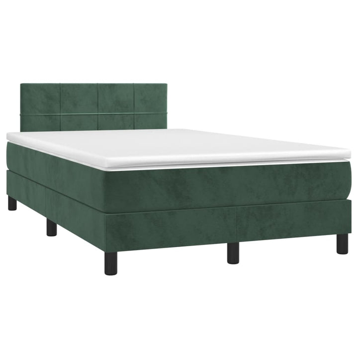 kontinentalseng med madras 120x190 cm velour mørkegrøn