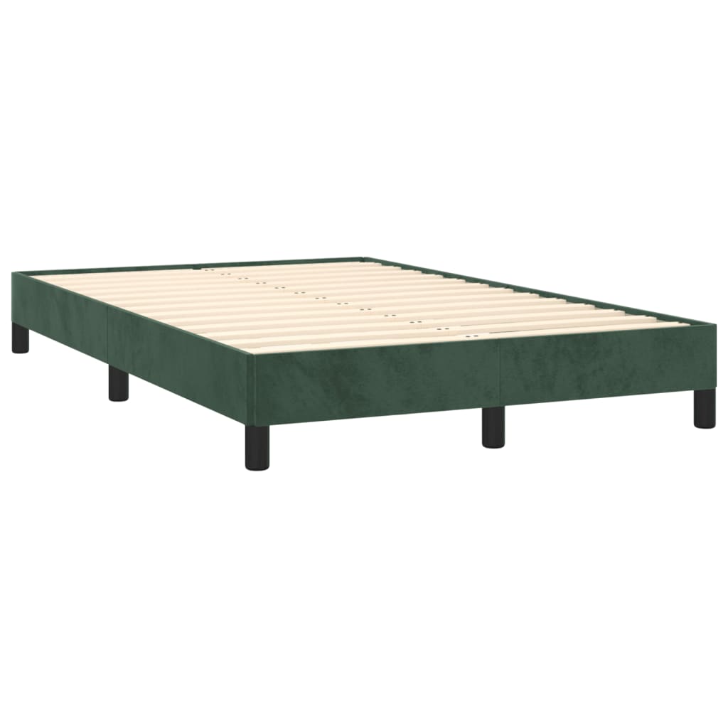 kontinentalseng med madras 120x190 cm velour mørkegrøn